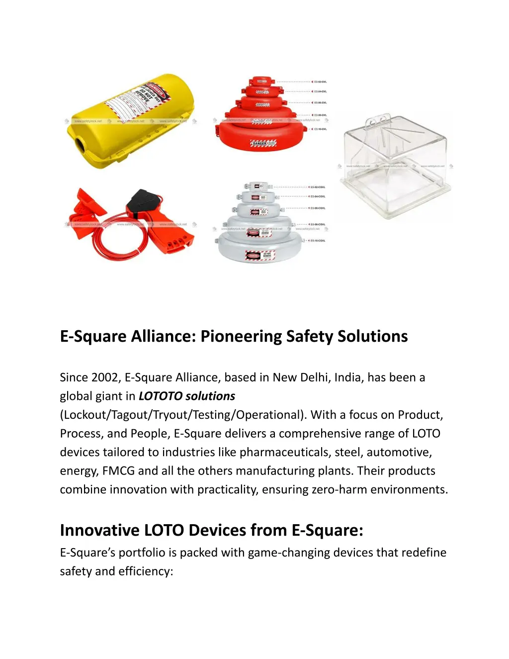 e square alliance pioneering safety solutions