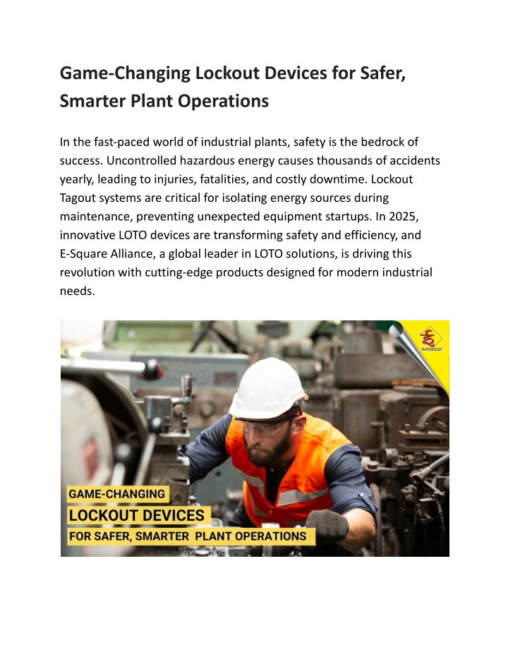 game changing lockout devices for safer smarter