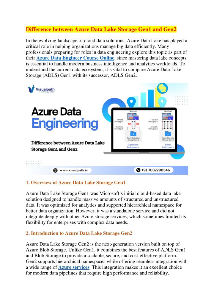 difference between azure data lake storage gen1