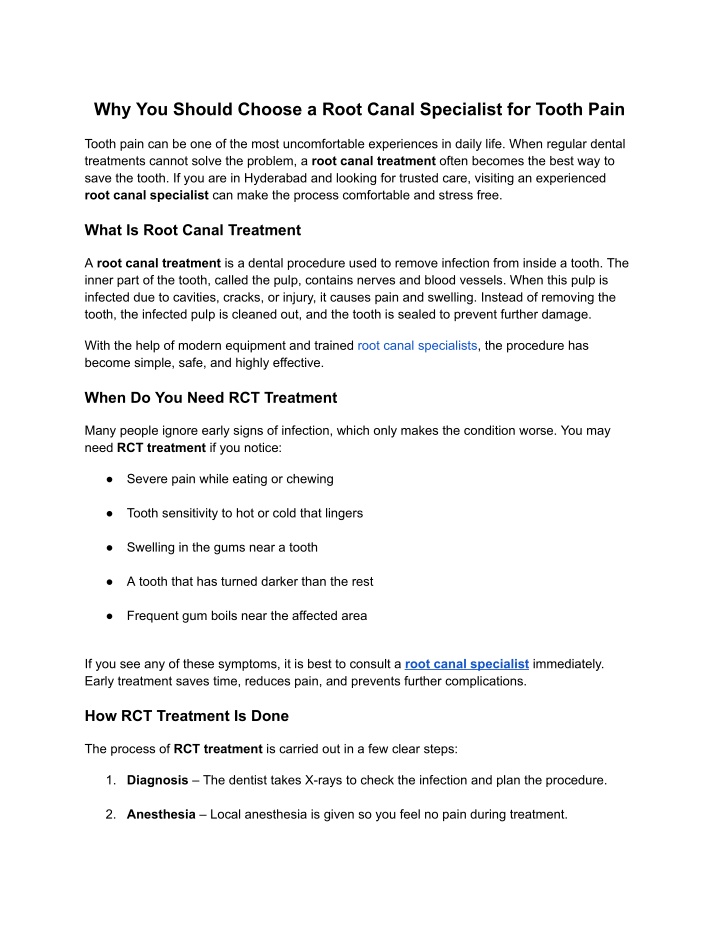 why you should choose a root canal specialist