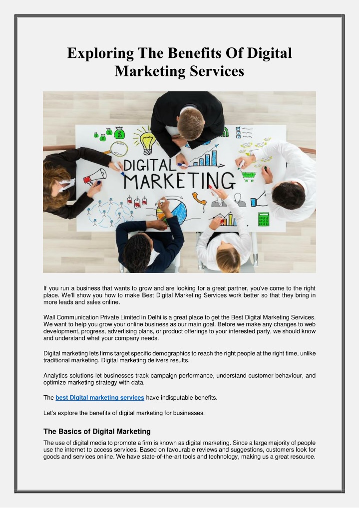 exploring the benefits of digital marketing