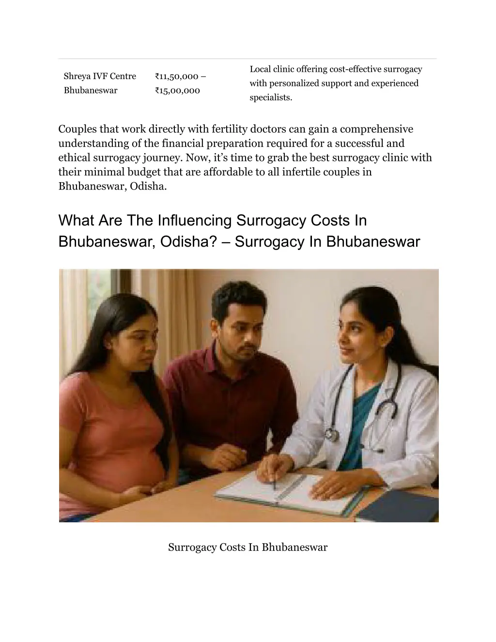 local clinic offering cost effective surrogacy