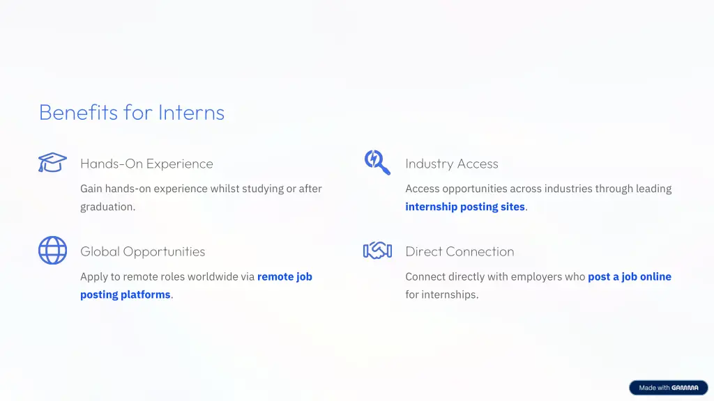 benefits for interns