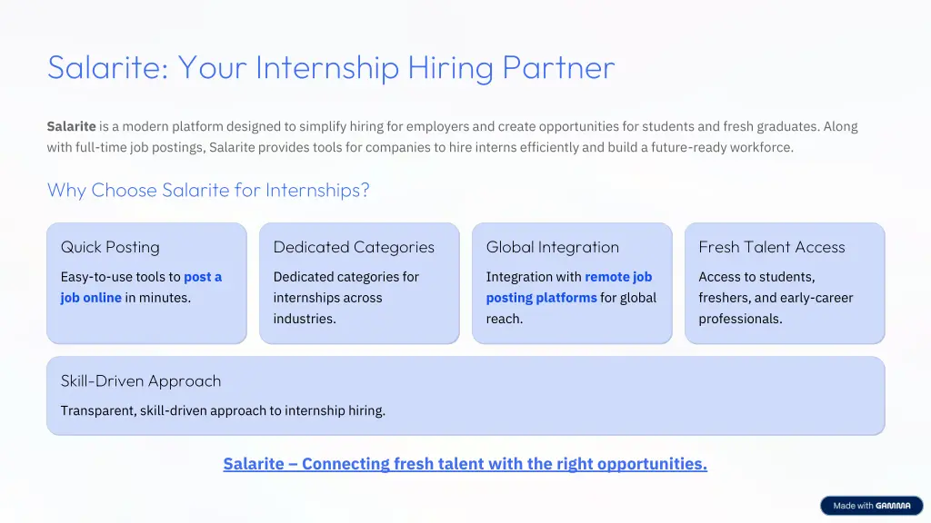 salarite your internship hiring partner