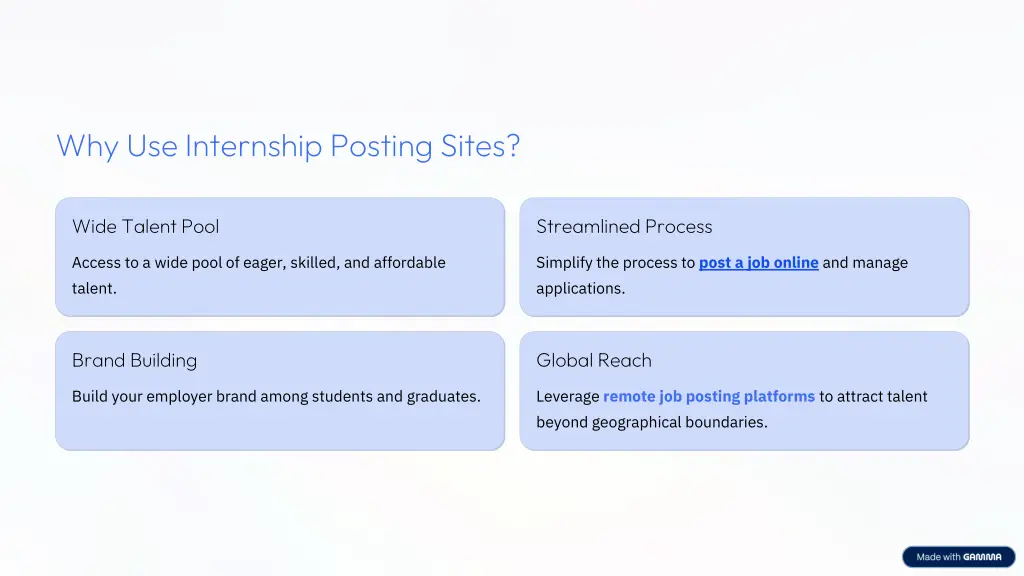 why use internship posting sites