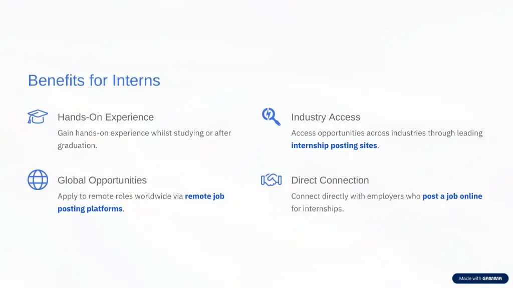 benefits for interns