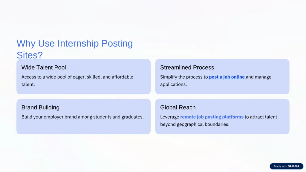 why use internship posting sites