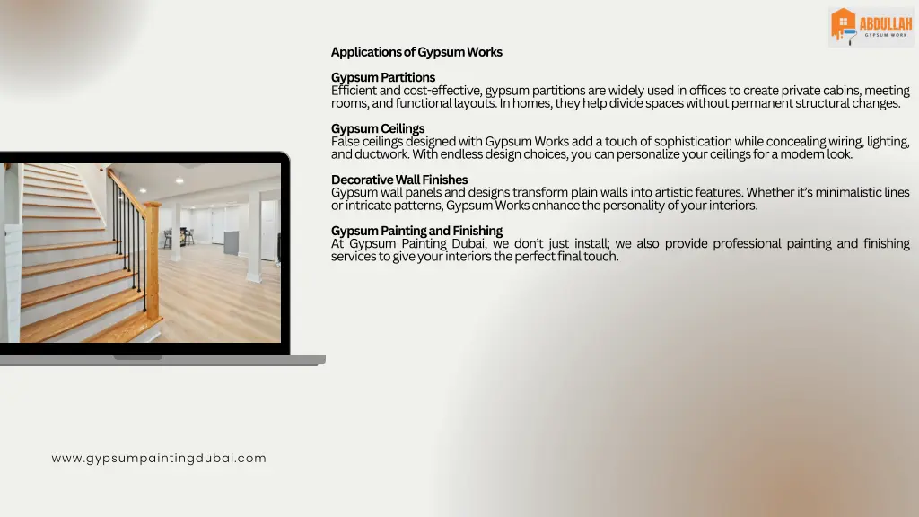 applications of gypsum works