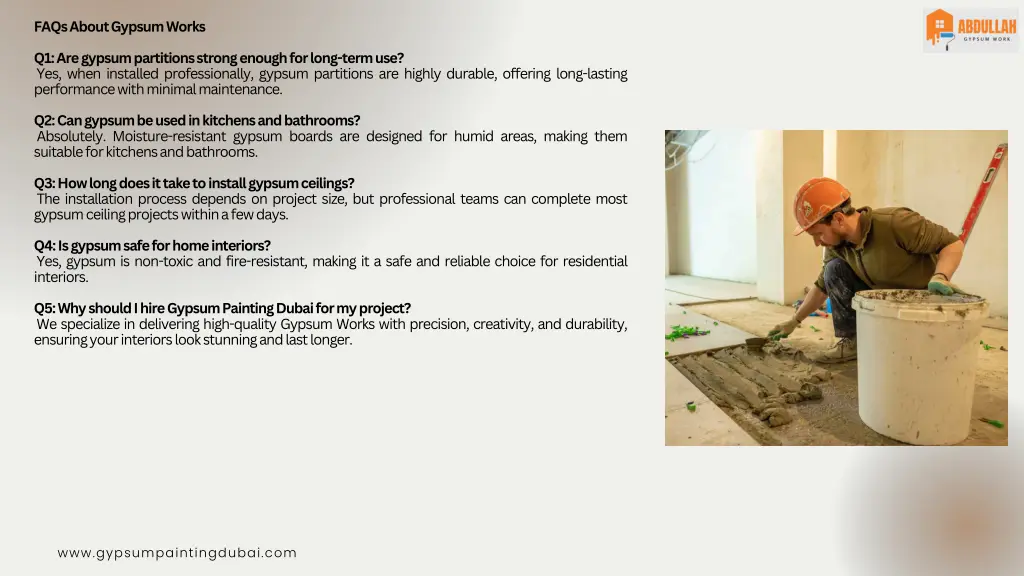 faqs about gypsum works