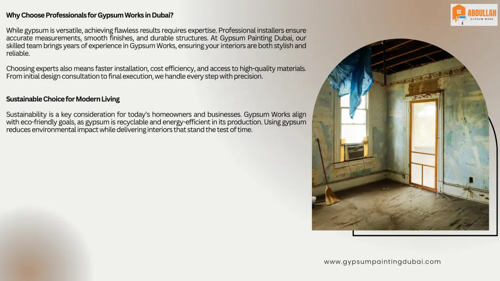 why choose professionals for gypsum works in dubai