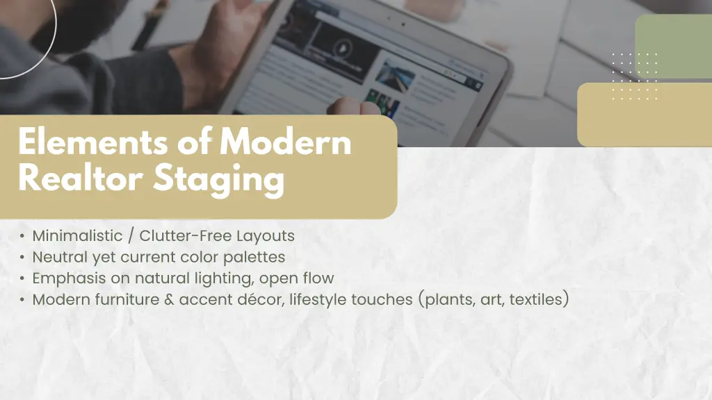 elements of modern realtor staging