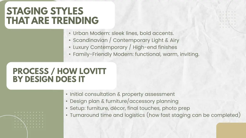 staging styles that are trending