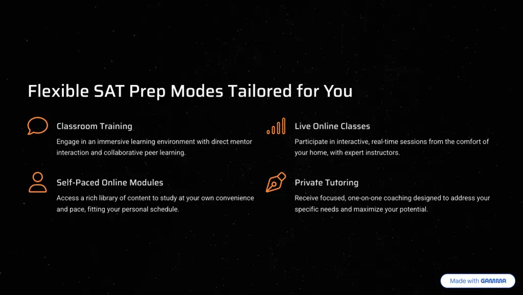 flexible sat prep modes tailored for you