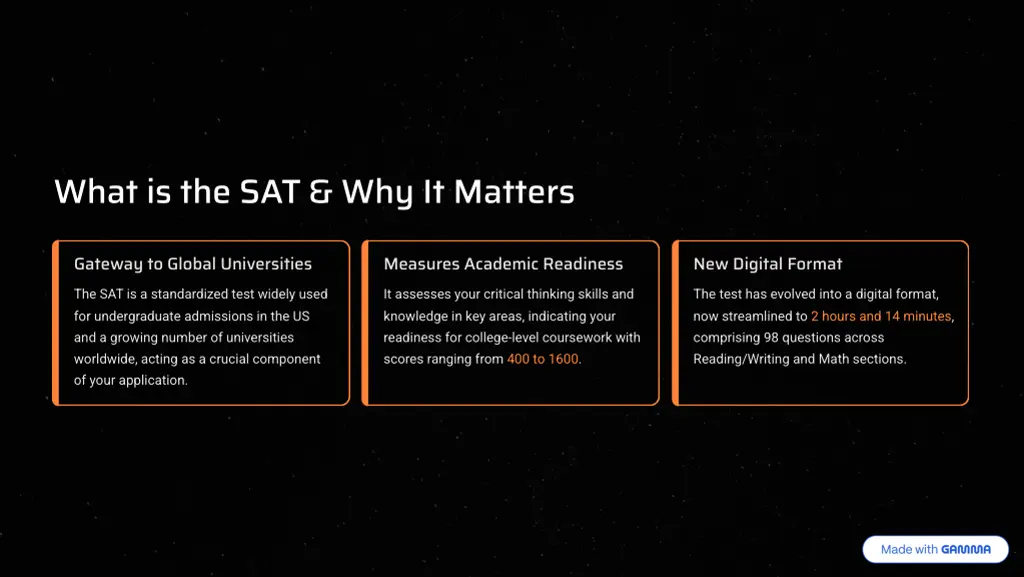 what is the sat why it matters