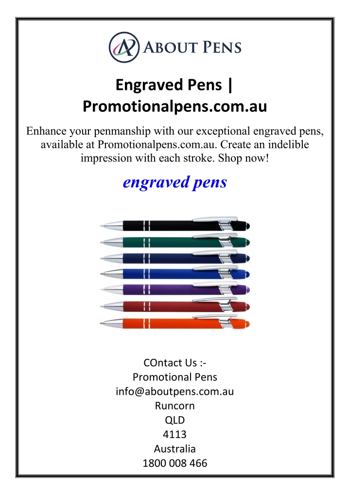 engraved pens promotionalpens com au