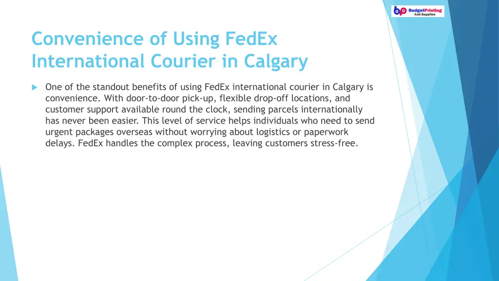 convenience of using fedex international courier