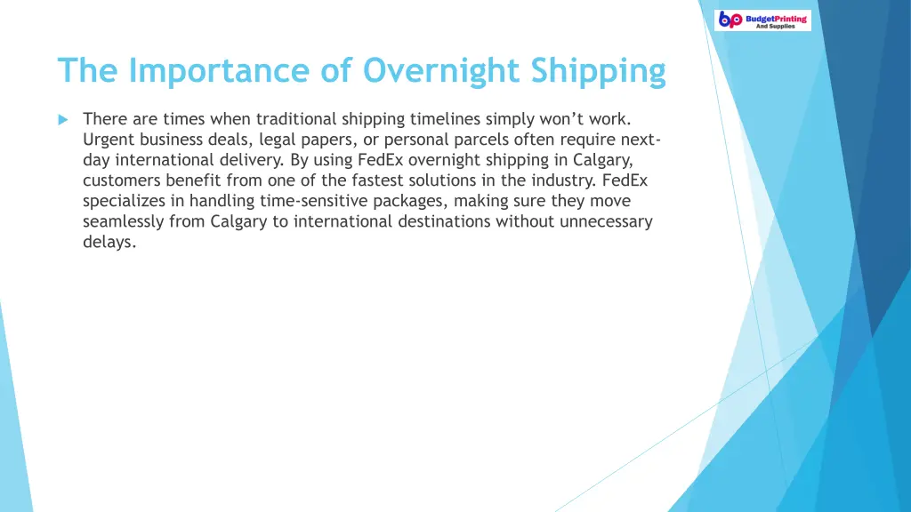 the importance of overnight shipping