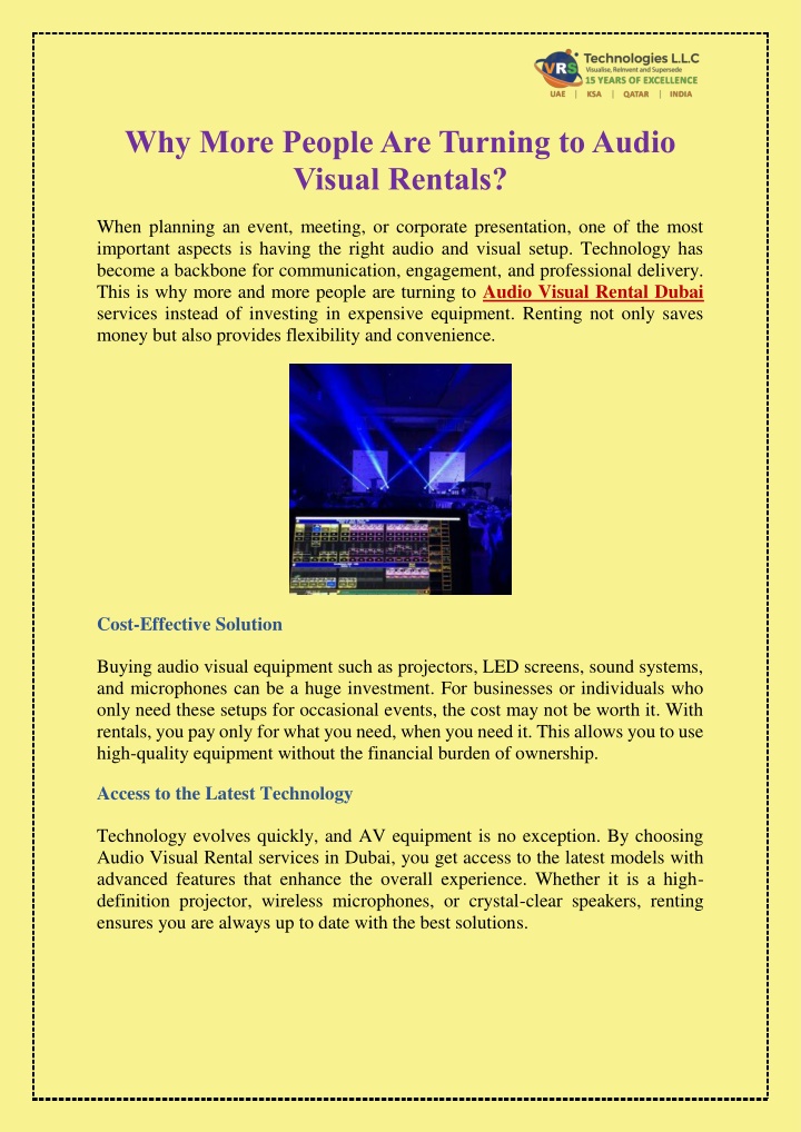 why more people are turning to audio visual