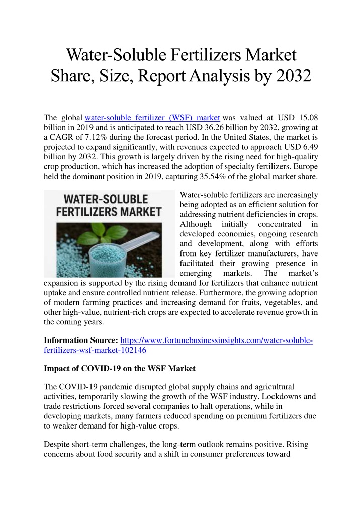 water soluble fertilizers market share size