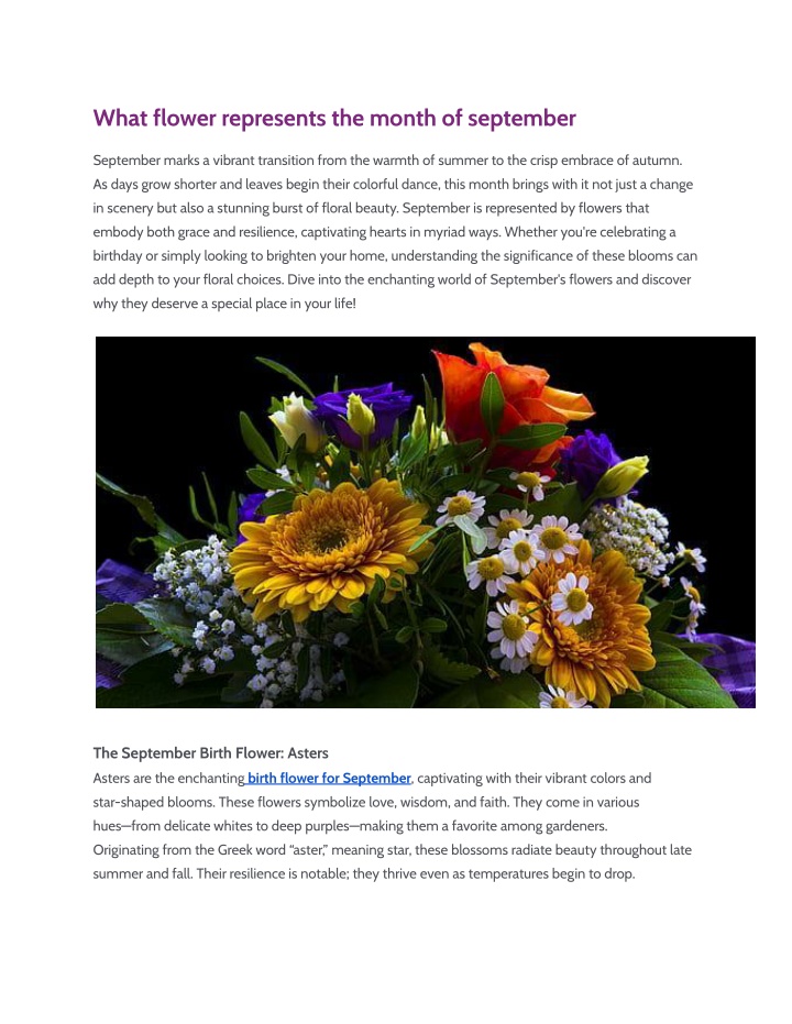 what flower represents the month of september