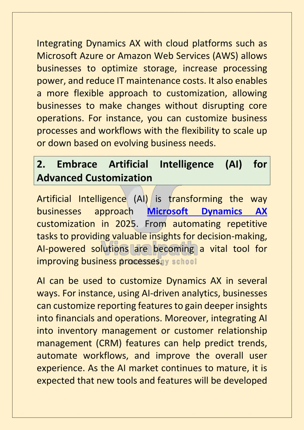 integrating dynamics ax with cloud platforms such