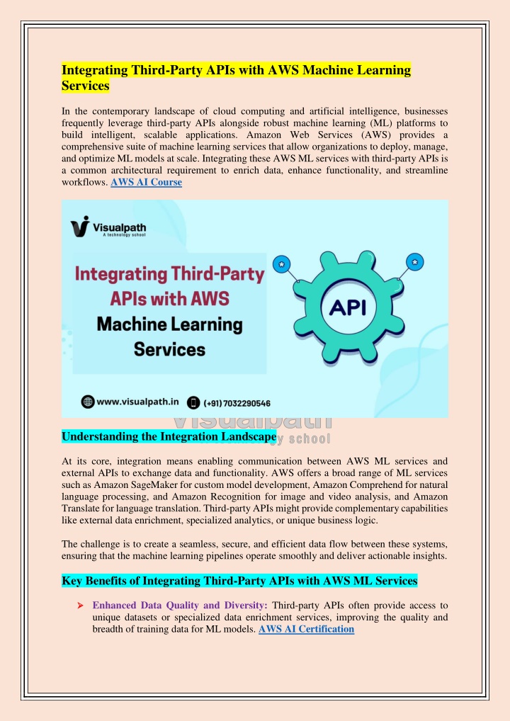 integrating third party apis with aws machine