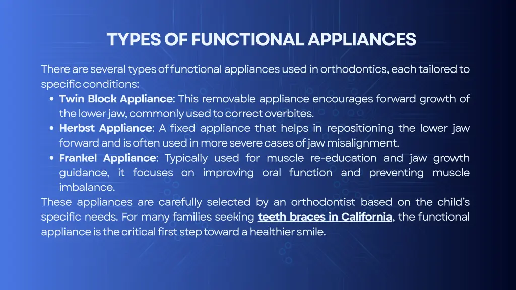 types of functional appliances