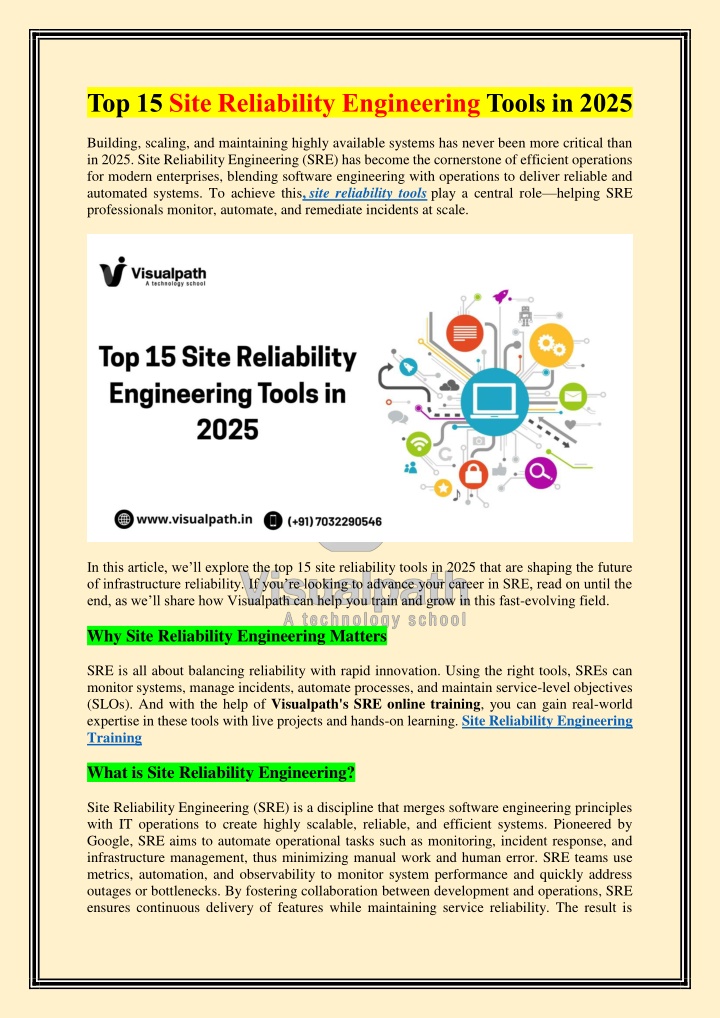 top 15 site reliability engineering tools in 2025