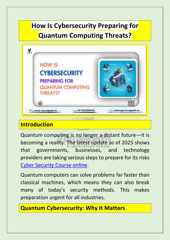 how is cybersecurity preparing for quantum