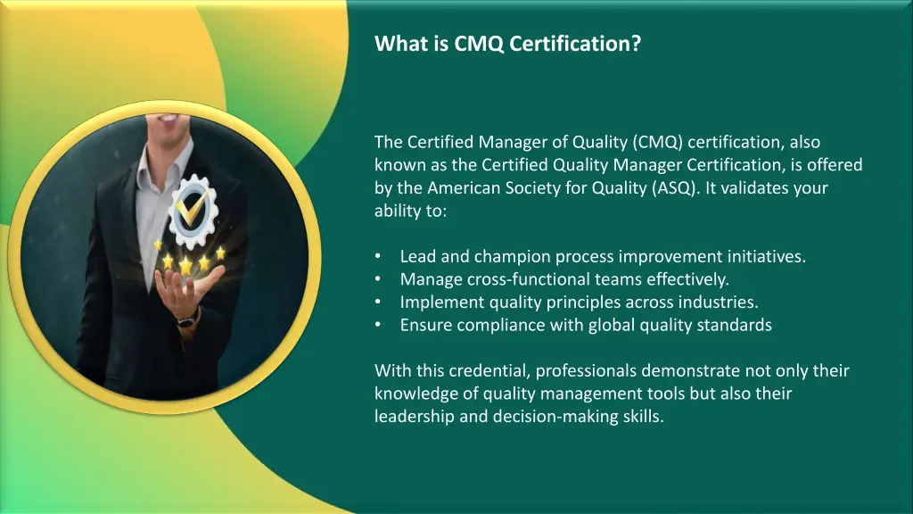 what is cmq certification