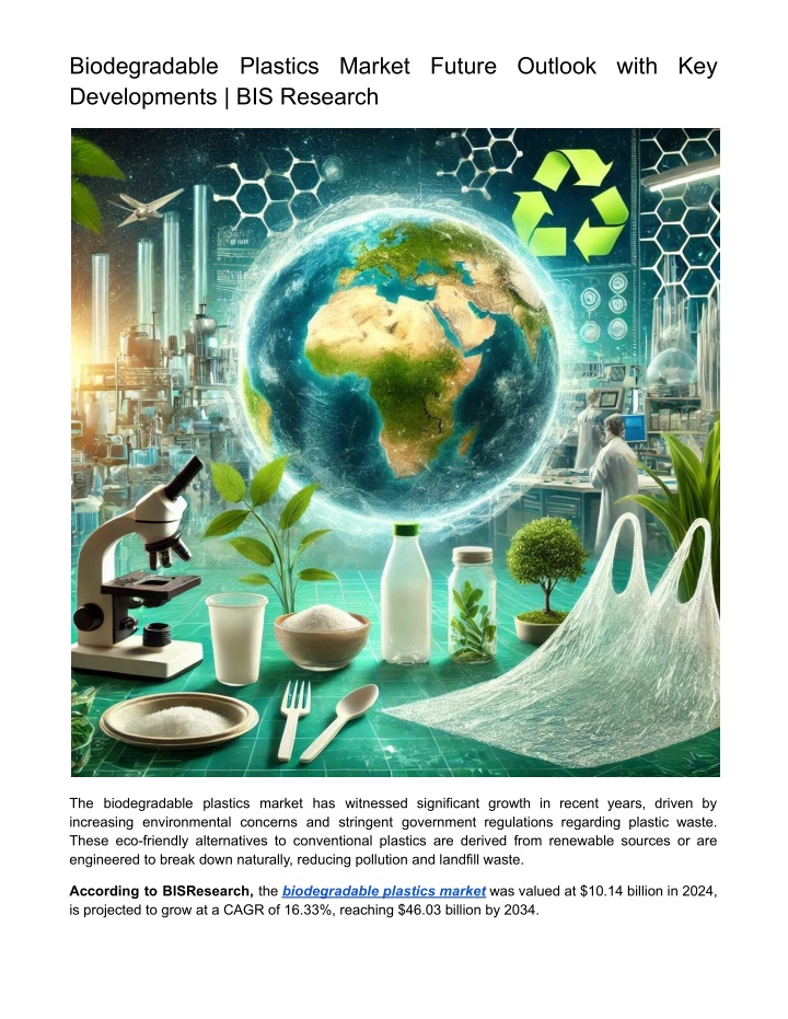 biodegradable plastics market future outlook with