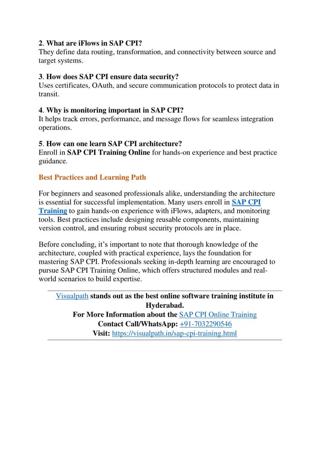 2 what are iflows in sap cpi they define data