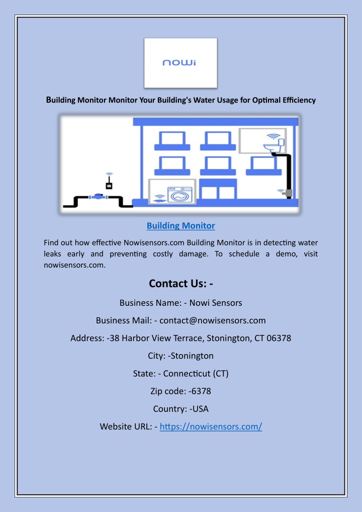 b uilding monitor monitor your building s water