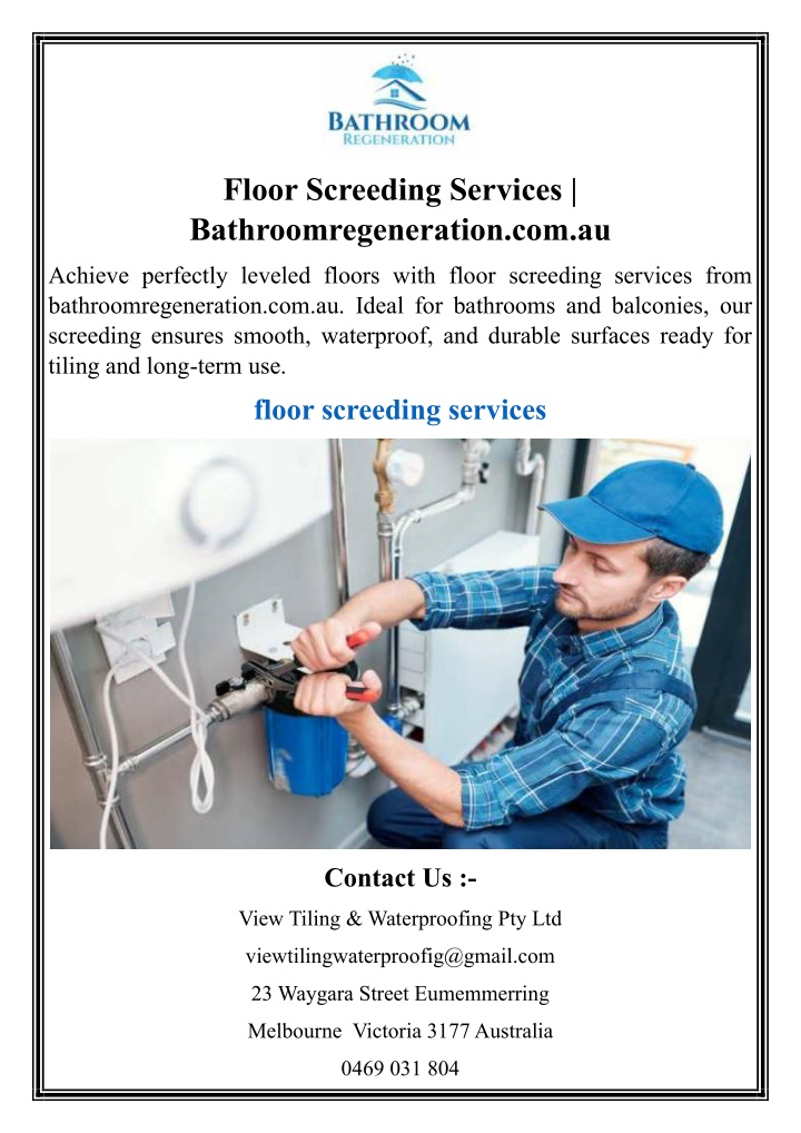 floor screeding services bathroomregeneration