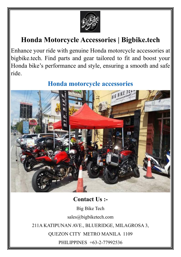 honda motorcycle accessories bigbike tech