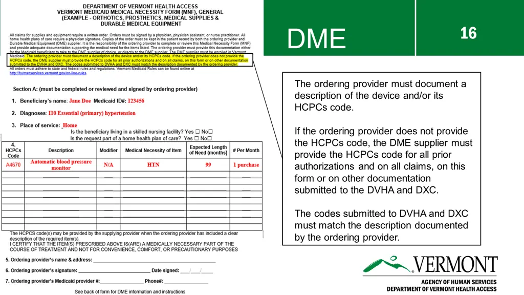 dme form