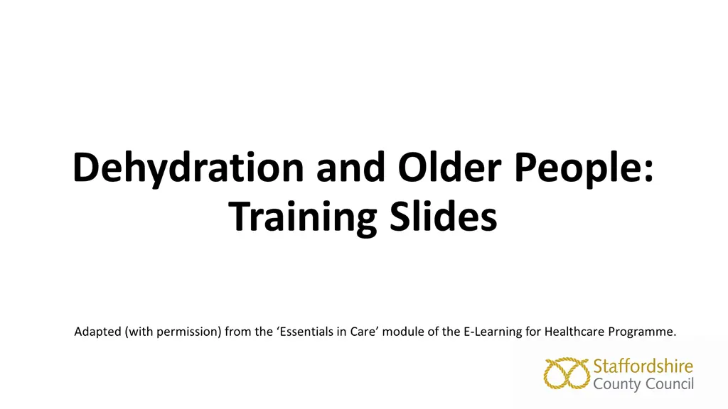 dehydration and older people training slides