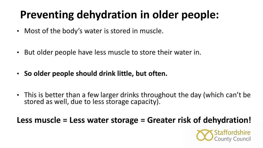 preventing dehydration in older people