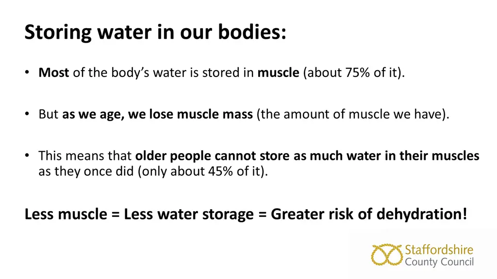 storing water in our bodies
