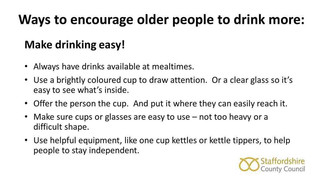 ways to encourage older people to drink more