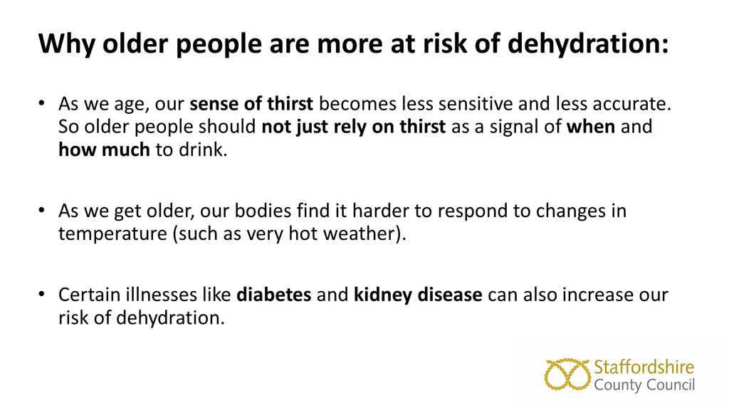 why older people are more at risk of dehydration
