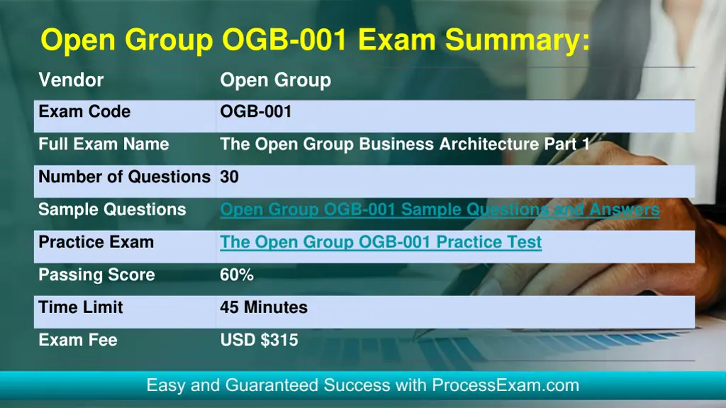 open group ogb 001 exam summary