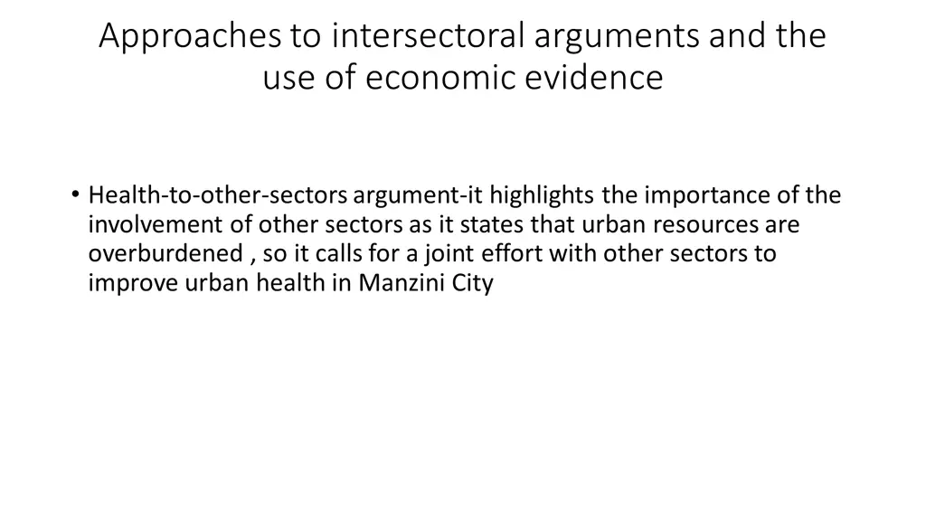 approaches to intersectoral arguments