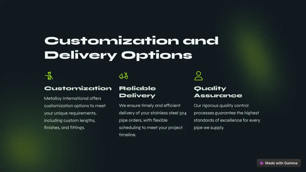customization and delivery options