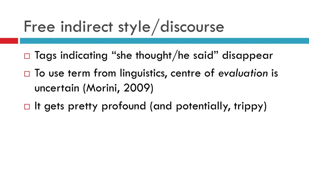 free indirect style discourse