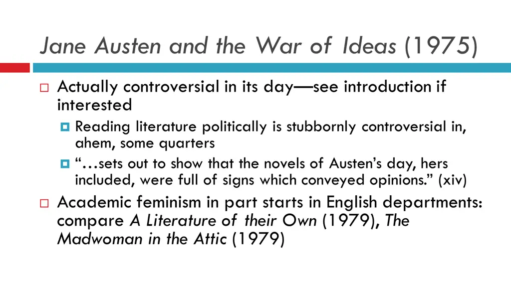 jane austen and the war of ideas 1975