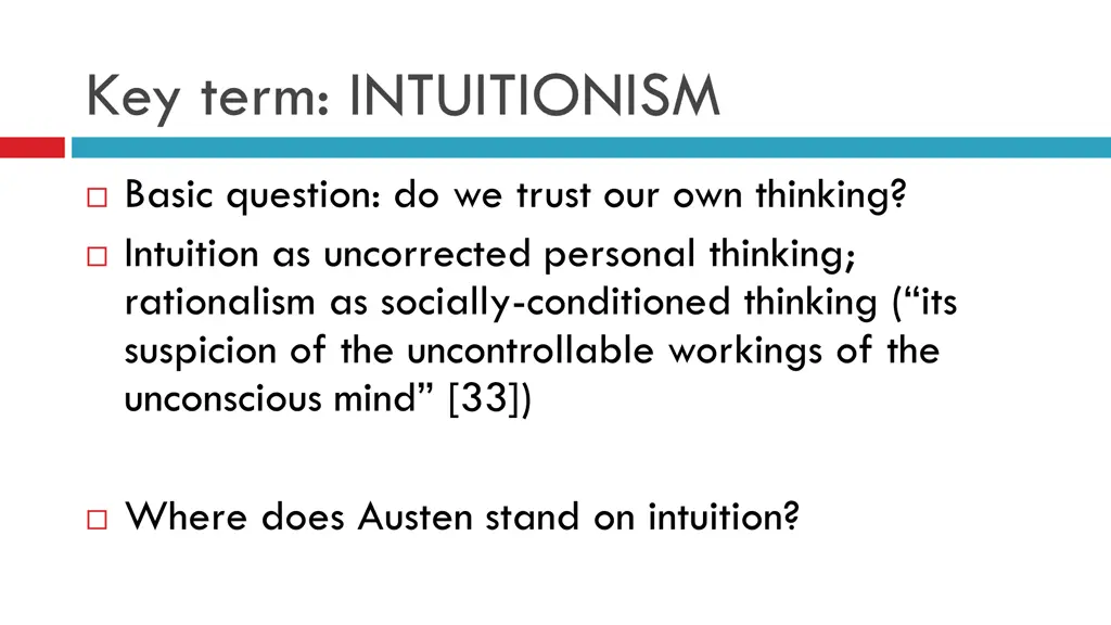 key term intuitionism