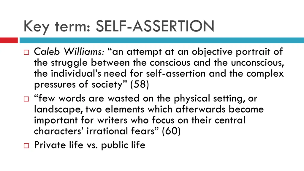 key term self assertion
