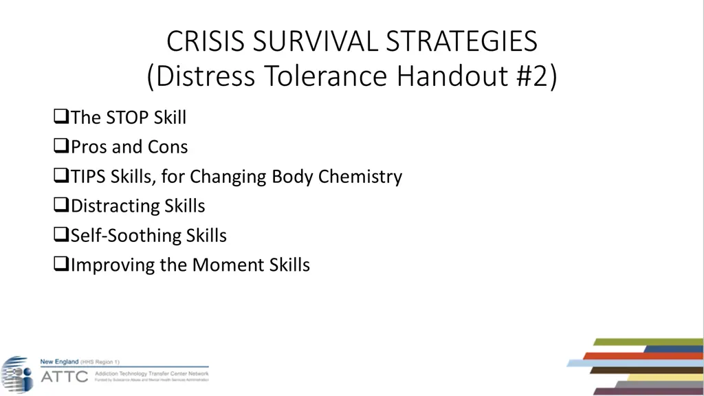 crisis survival strategies distress tolerance