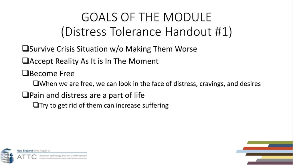 goals of the module distress tolerance handout 1